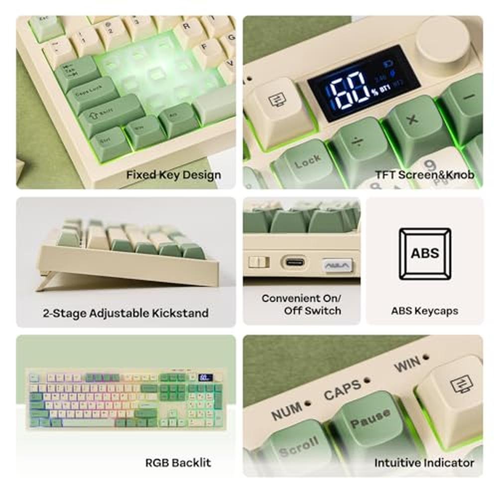 Keyboard Yellow: EPOMAKER Aula S102 PRO Membrane Gaming – Close-up Detail