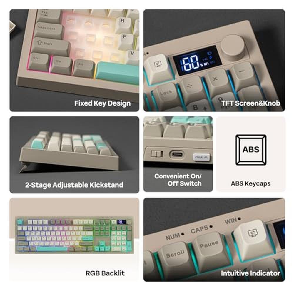 Keyboard Grey: EPOMAKER Aula S102 PRO Membrane Gaming – Close-up Detail