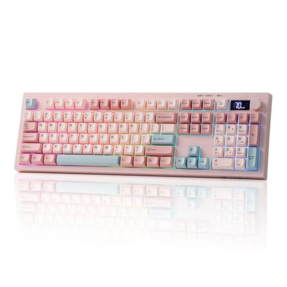 Keyboard Pink: EPOMAKER Aula S102 PRO Membrane Gaming – Front View
