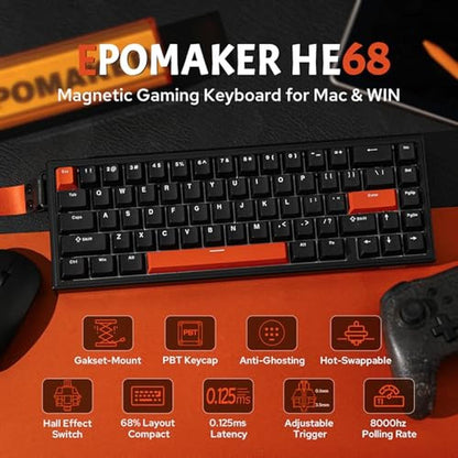 Keyboard Epomaker: EPOMAKER HE68 Hall Effect Keyboard – Side View