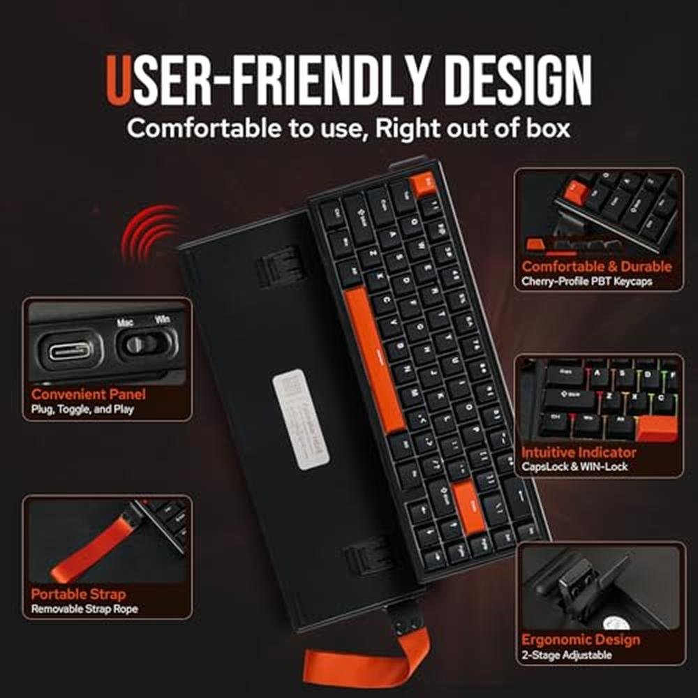 Keyboard Epomaker: EPOMAKER HE68 Hall Effect Keyboard – Close-up Detail