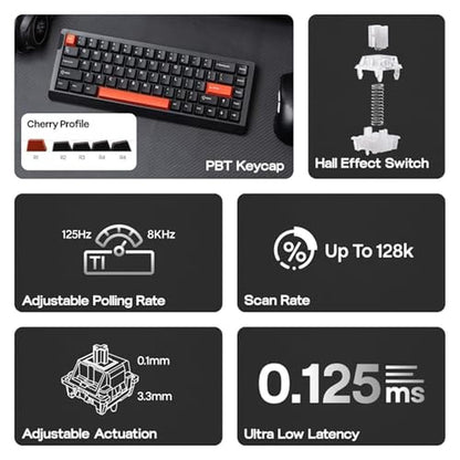 EPOMAKER HE68 Lite Hall Effect Gaming Keyboard – Side View