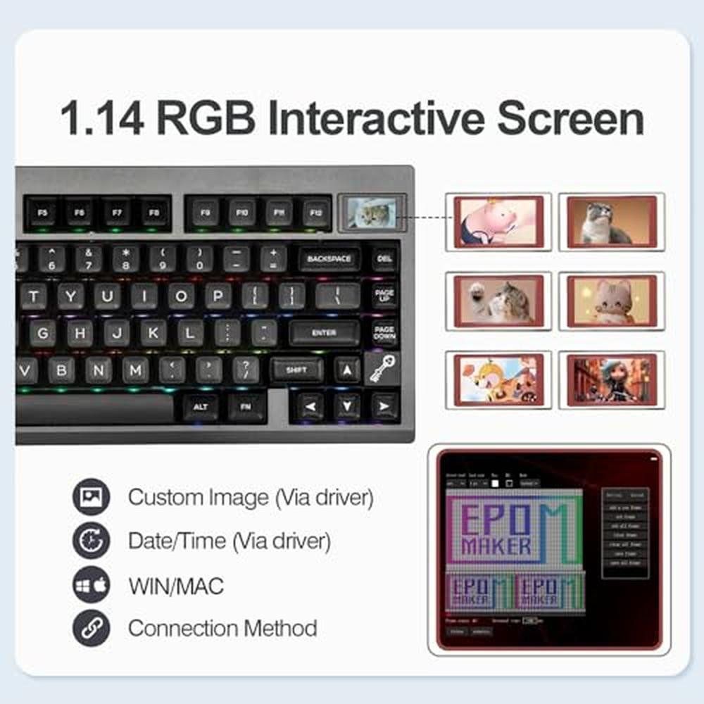 Keyboard Epomaker: Epomaker TH80 Pro V2 Wireless Gaming – Close-up Detail
