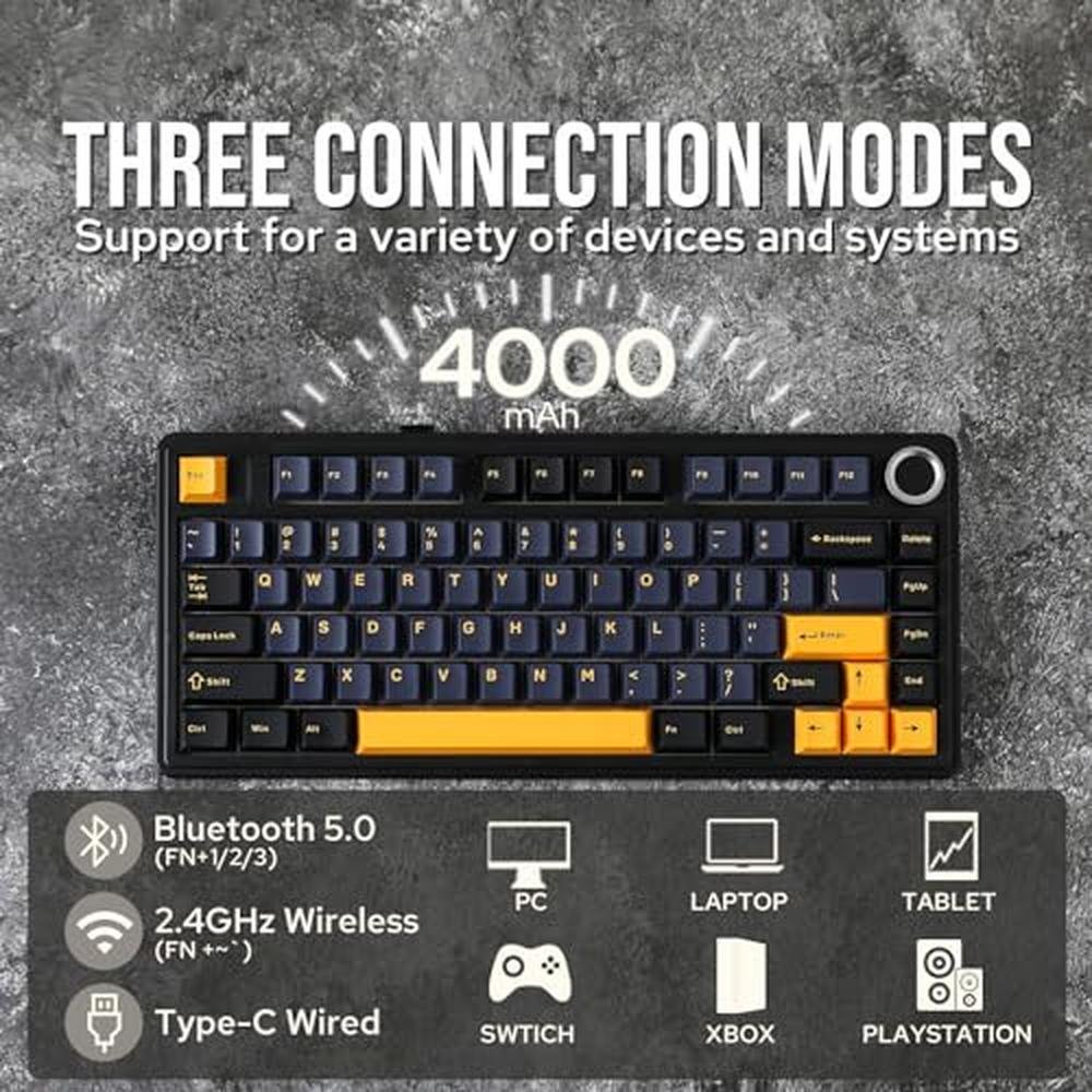 Keyboard Black: Epomaker X Aula F75 Gasket Mechanical – Close-up Detail