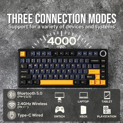 Keyboard Black: Epomaker X Aula F75 Gasket Mechanical – Close-up Detail