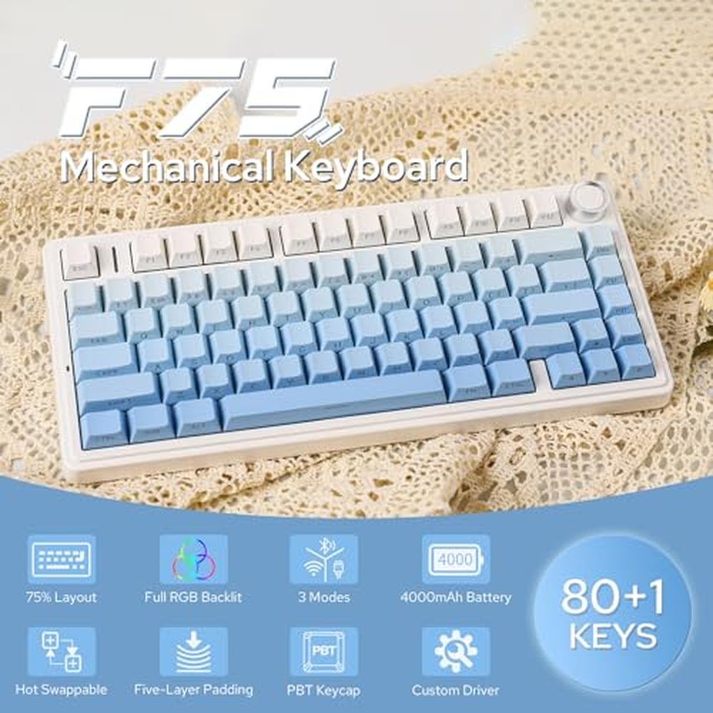 Keyboard Epomaker: Epomaker X Aula F75 Gasket Mechanical – Side View