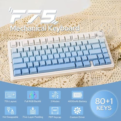 Keyboard Epomaker: Epomaker X Aula F75 Gasket Mechanical – Side View