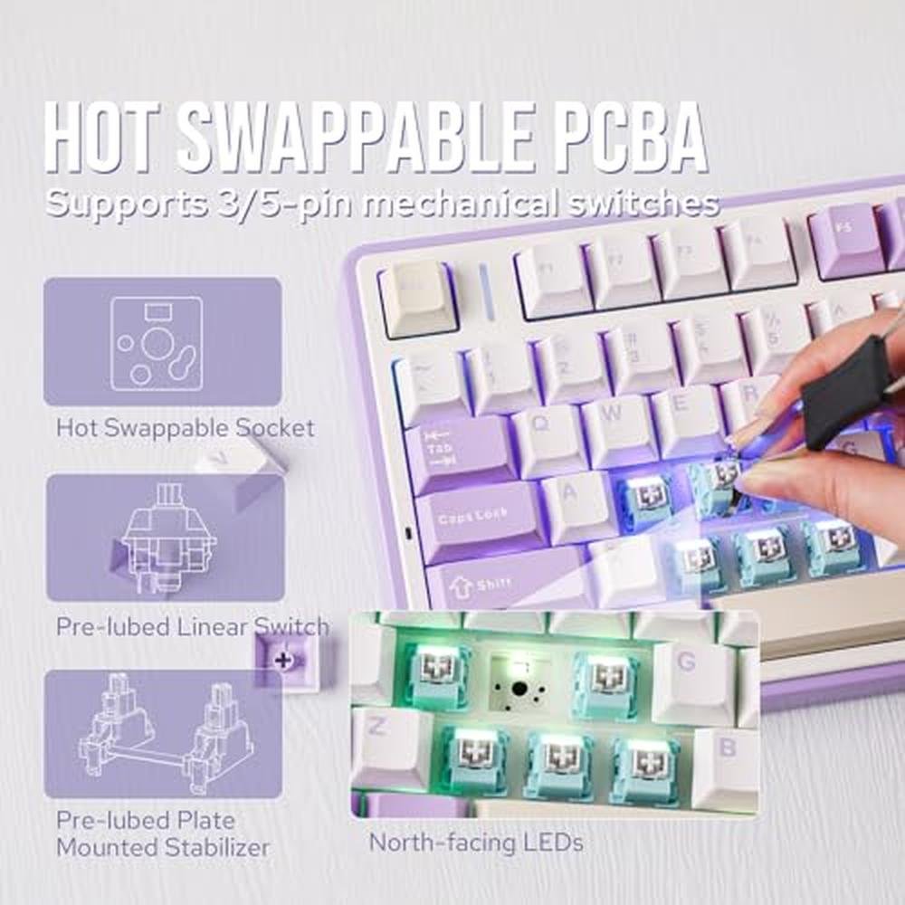Keyboard Purple: Epomaker X Aula F75 Gasket Mechanical – In Use