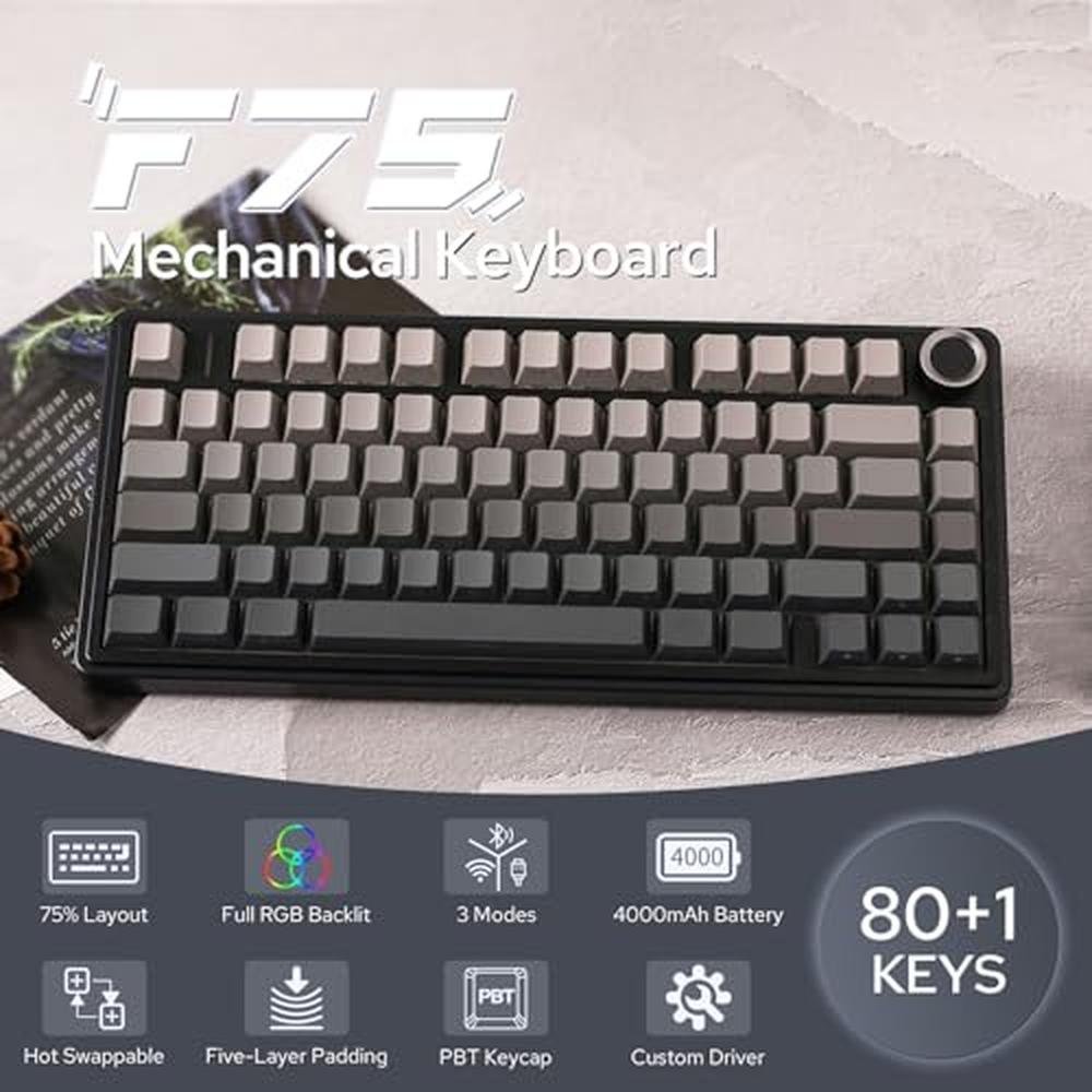 Keyboard Epomaker: Epomaker X Aula F75 Gasket Mechanical – Side View