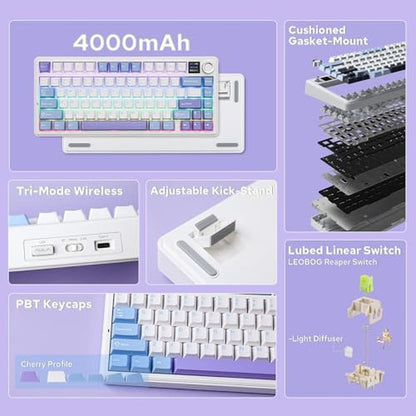 Keyboard Epomaker: EPOMAKER X Aula F75 MAX Wireless – Side View