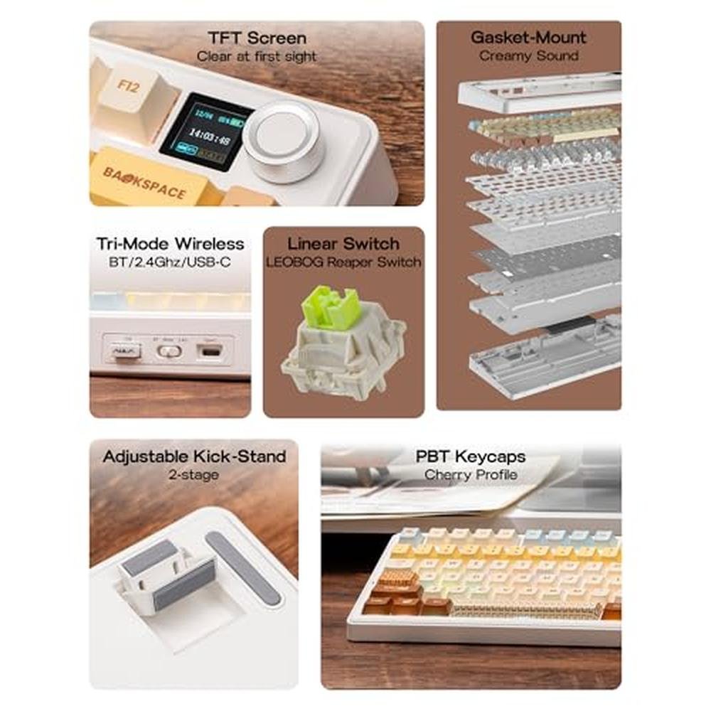 Keyboard Caramel: EPOMAKER X Aula F75 MAX Wireless – Side View