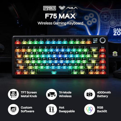 Keyboard Epomaker: EPOMAKER X Aula F75 MAX Wireless – Side View