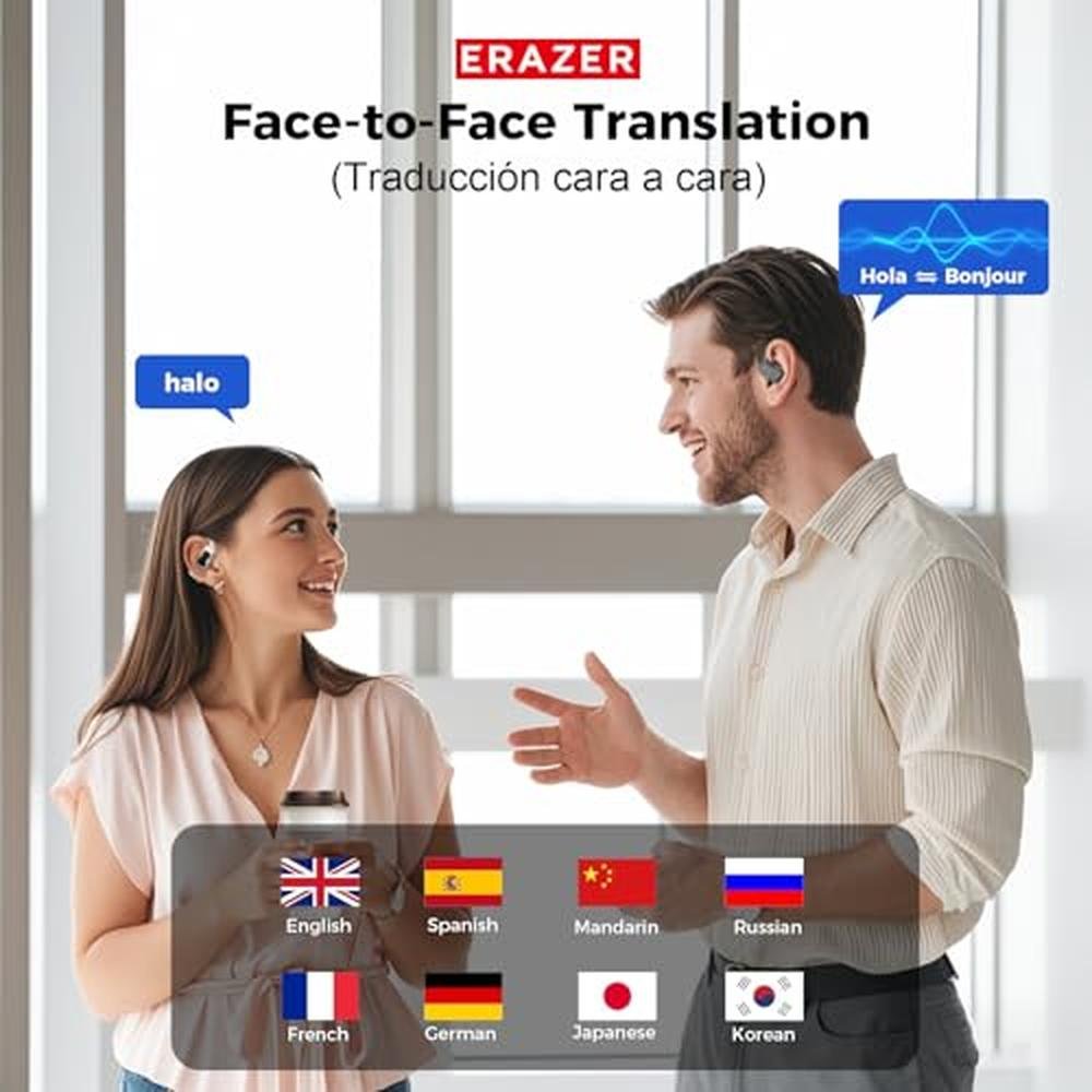 Earbuds Erazzer: Erazzer XP6 Translation Earbuds Real-Time – In Use