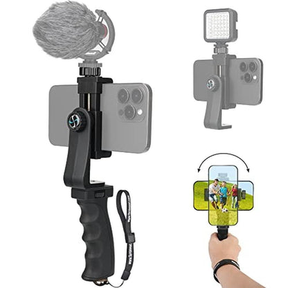 Ergonomic Anti Falling Cell Phone Vlogging Hand Grip – Front View