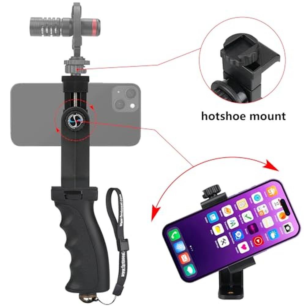 Ergonomic Anti Falling Cell Phone Vlogging Hand Grip – Close-up Detail