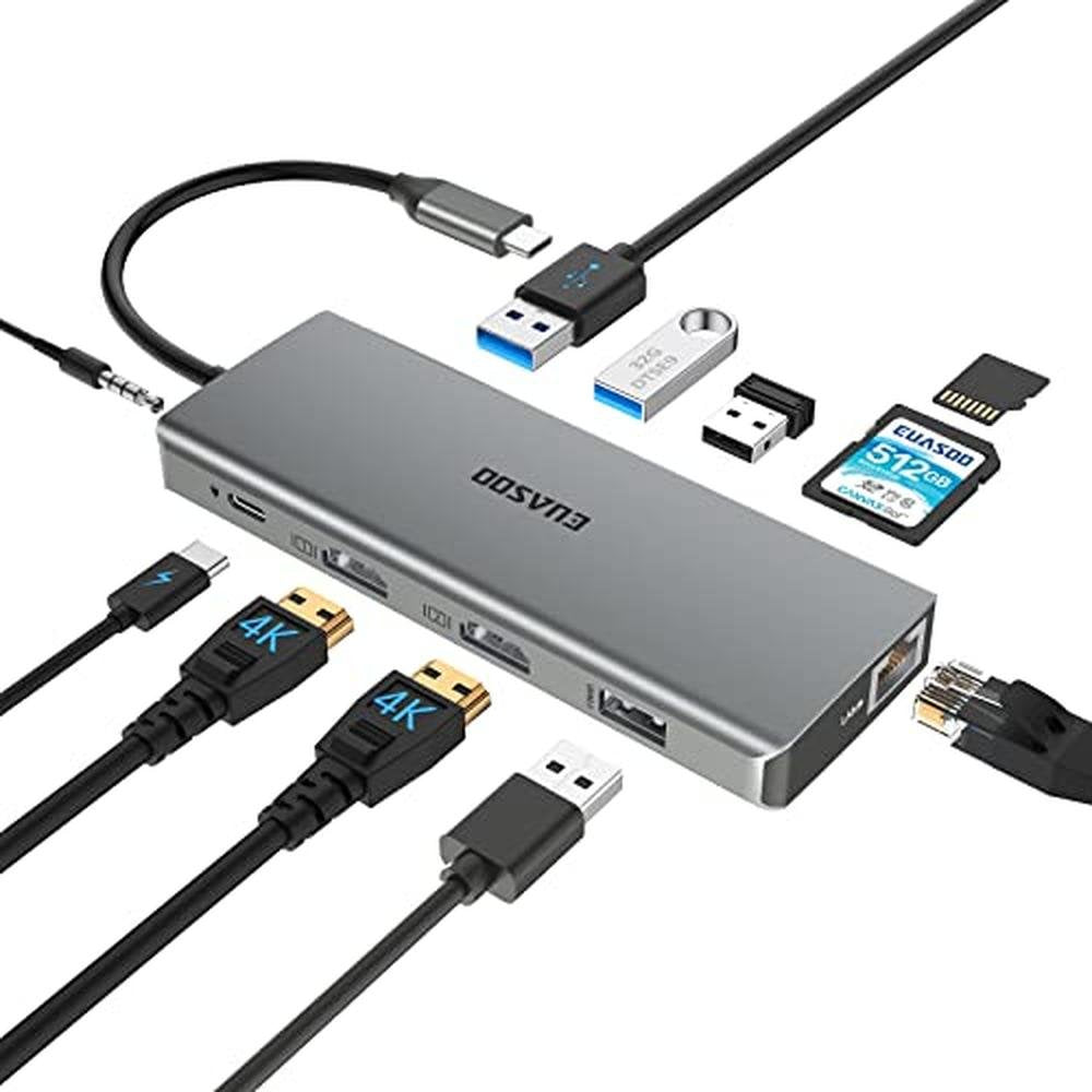 Euasoo Triple Display USB-C Docking Station – Front View