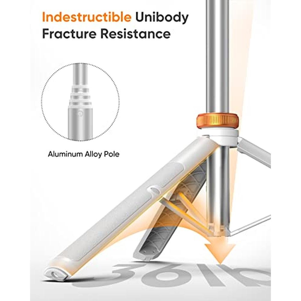 Tripod iPhone: EUCOS 62 Sturdy Selfie Stick Tripod with – Side View