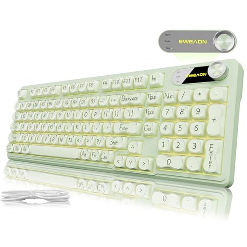 Keyboard Wired: EWEADN V102 98-Key Creamy Gaming Keyboard – Front View