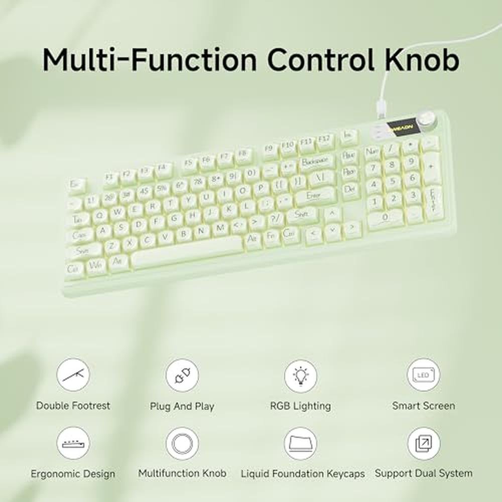 Keyboard Wired: EWEADN V102 98-Key Creamy Gaming Keyboard – Side View