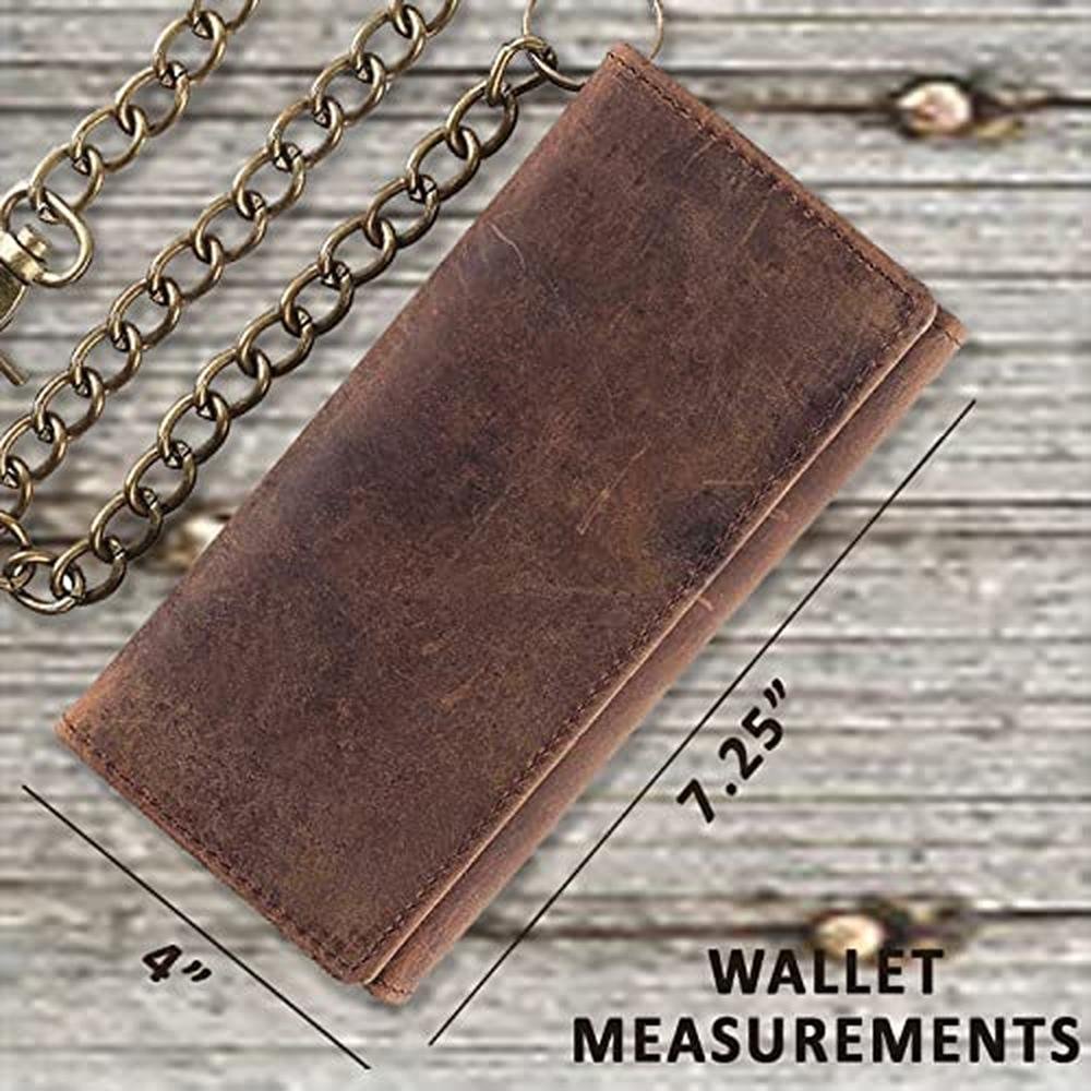 F&L CLASSIC RFID Blocking Mens Tri-fold Long Style Cowhide – In Use