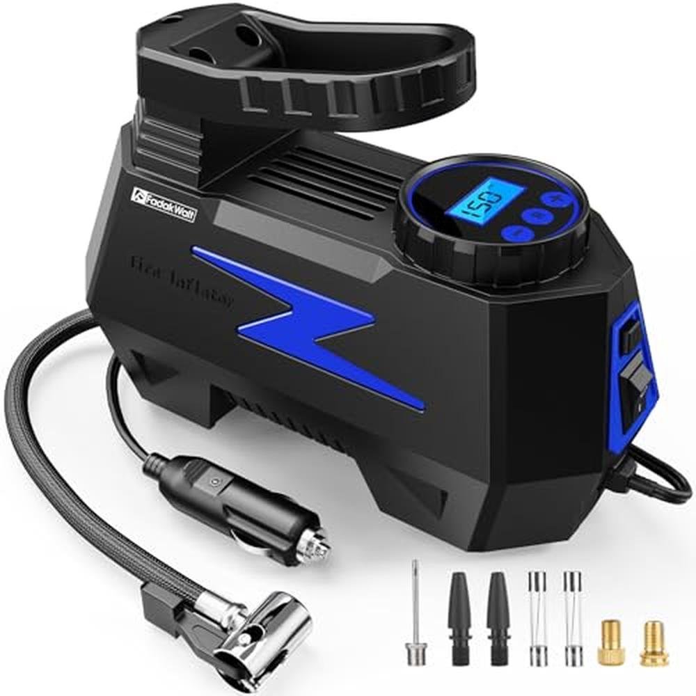Tire Inflator: FADAKWALT Portable Air Compressor DC 12V – Front View