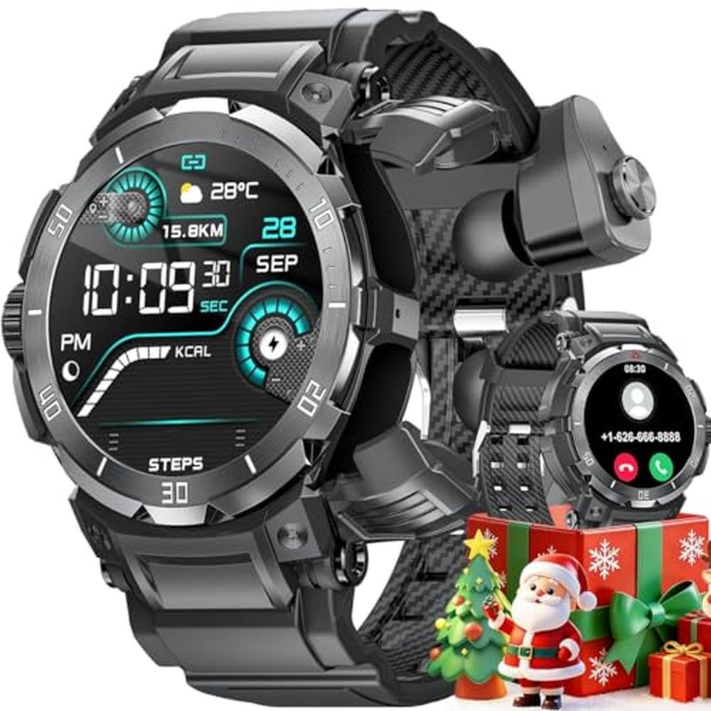 Watch Men: FANCHENGZI Smart Watch with Earbuds for Men – Front View