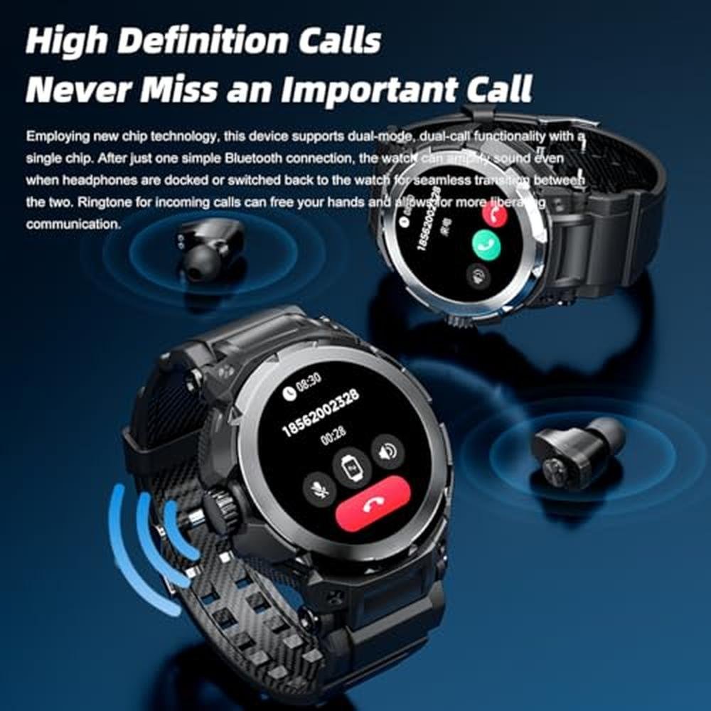 Watch Men: FANCHENGZI Smart Watch with Earbuds for Men – Side View