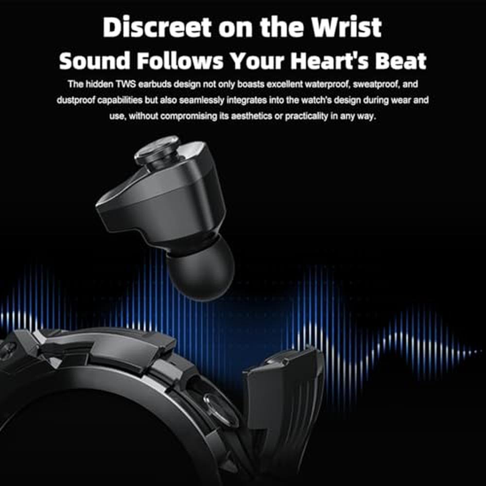 Watch Men: FANCHENGZI Smart Watch with Earbuds for Men – Close-up Detail