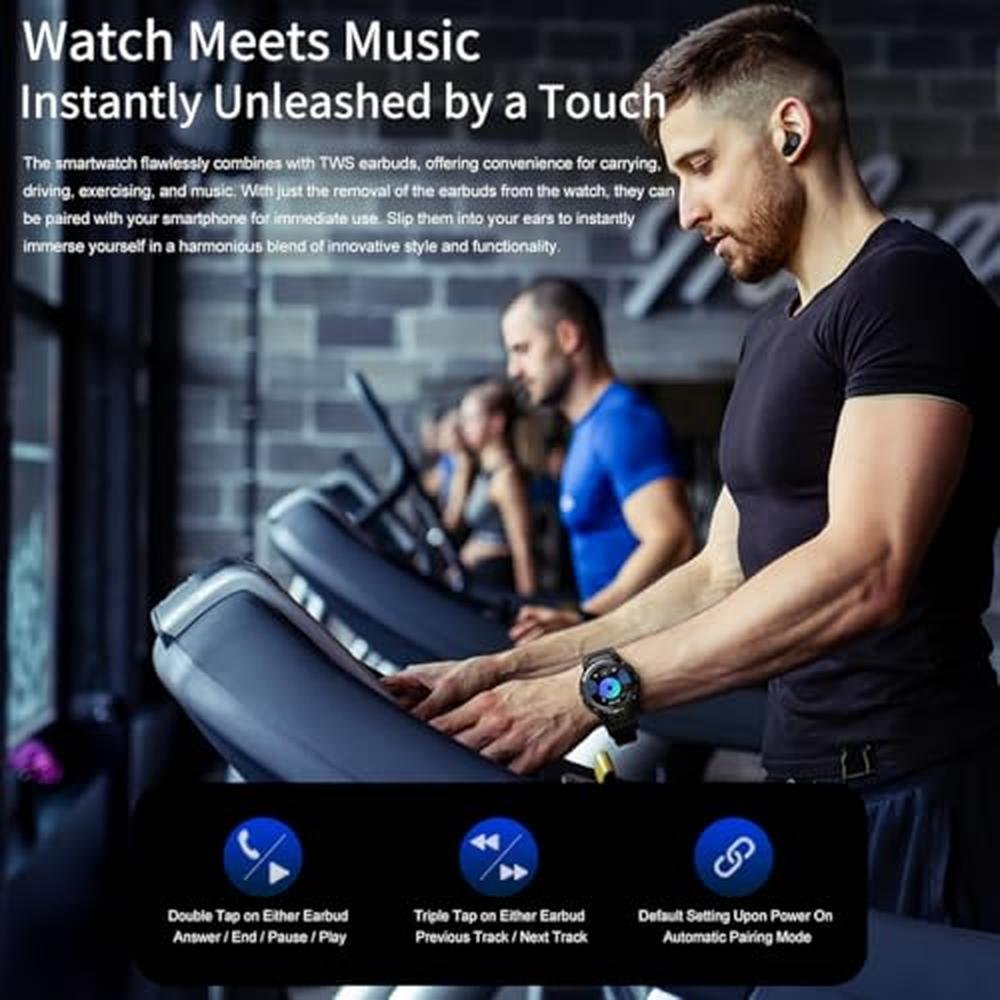 Watch Men: FANCHENGZI Smart Watch with Earbuds for Men – In Use