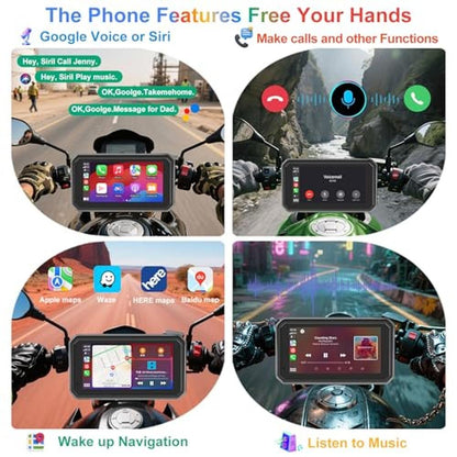 FancyTiger 6 Ultra-Bright Motorcycle Carplay HD Waterproof – Close-up Detail