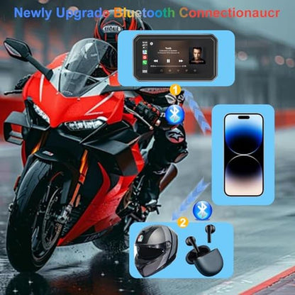 FancyTiger 6 Ultra-Bright Motorcycle Carplay HD Waterproof – In Use