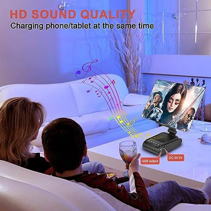 Bluetooth Speaker: Fanlory Gifts for Men Cell Phone Stand – In Use