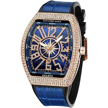 Fanmis Mens Watch: FANMIS Skull Big Face Rectangle Punk – Front View