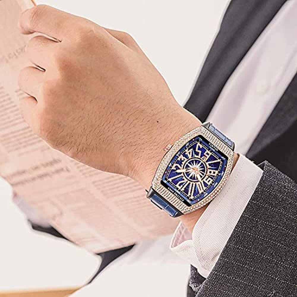 Fanmis Mens Watch: FANMIS Skull Big Face Rectangle Punk – Side View
