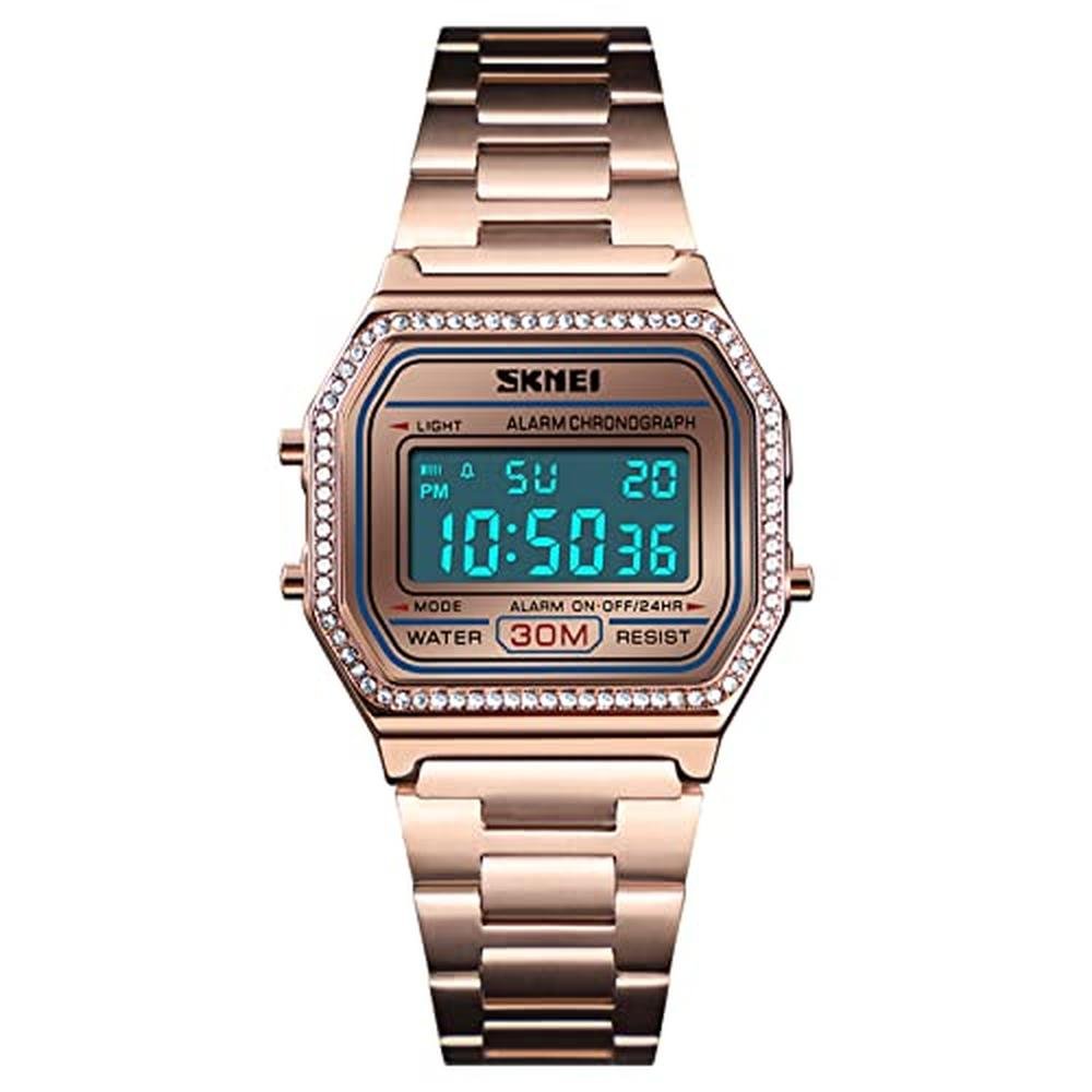 Gold Fanmis Watch: FANMIS Luxury Fashion Digital Electronic – Side View
