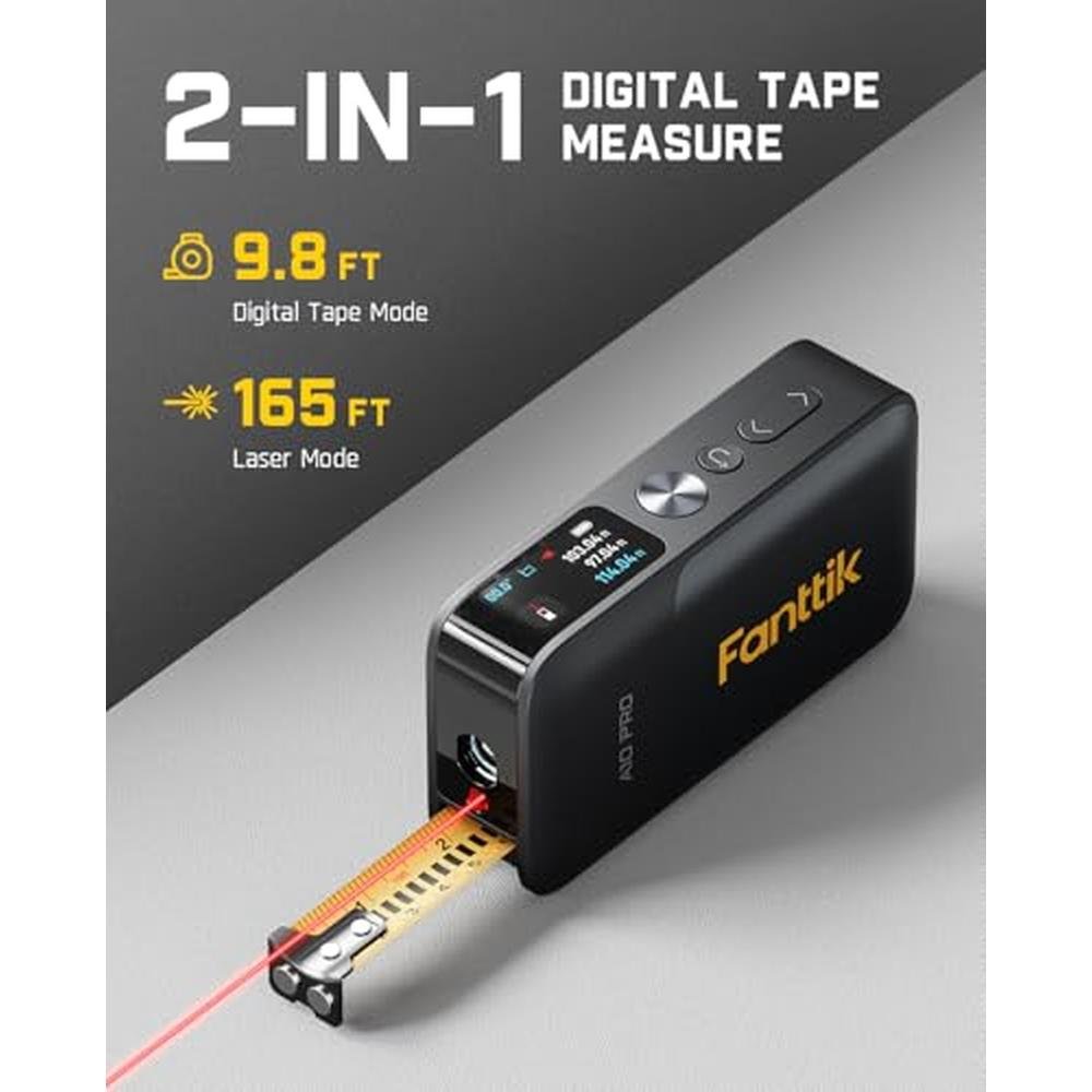 Laser Tape Measure: Fanttik A10 Pro 2-in-1 Digital Laser – Side View