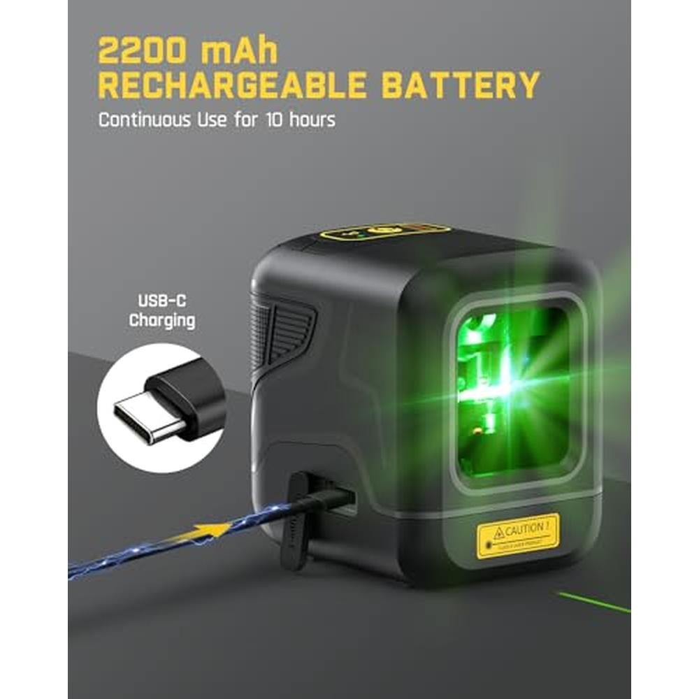 Laser Level: Fanttik D2 Pocket Green 100ft Self-Leveling – Side View