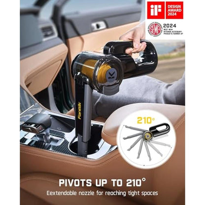 Cordless Car Vacuum: Fanttik Fold V10 APEX Pivot 17000Pa – Close-up Detail