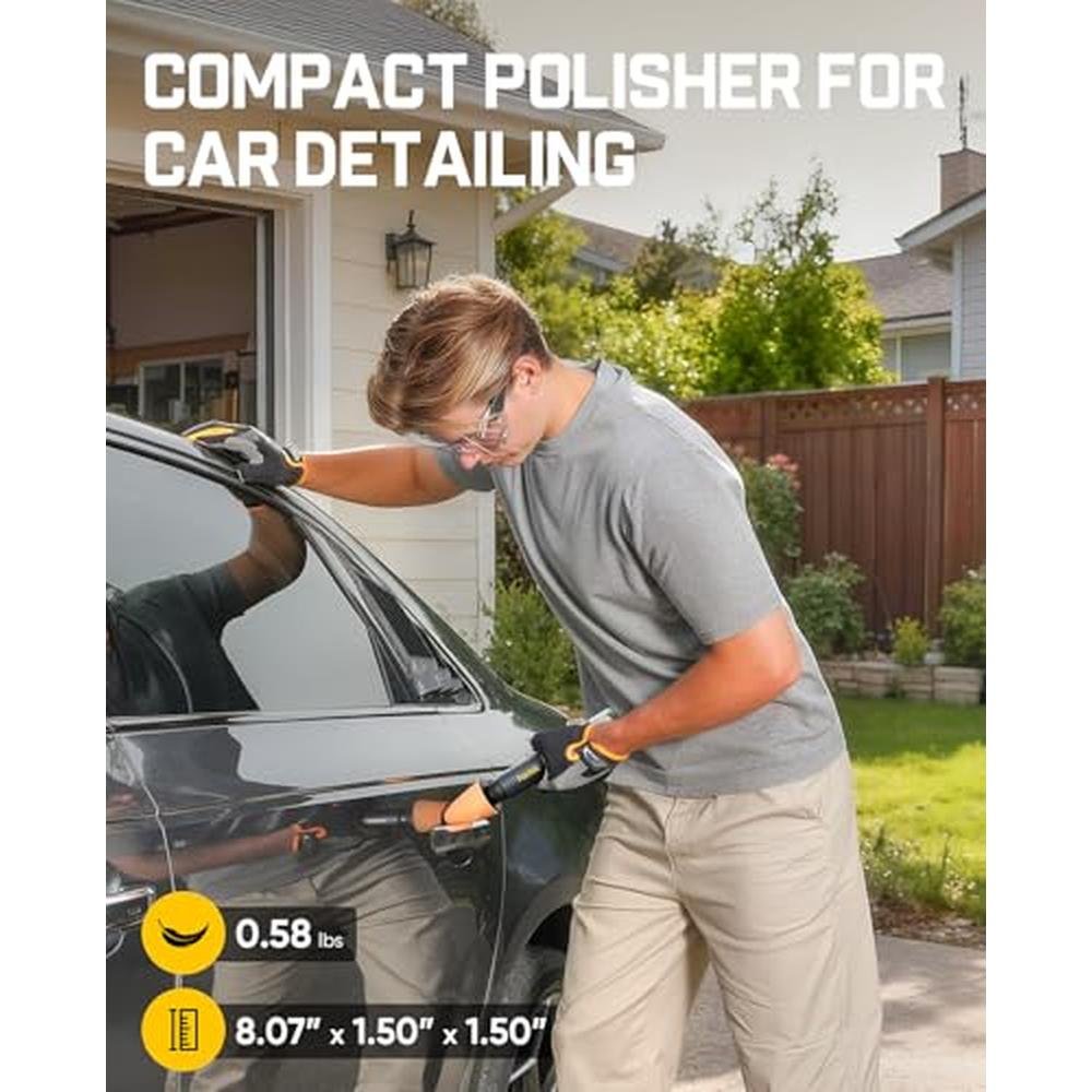 Car Buffer Polisher: Fanttik P10 Pro Mini 4000mAh Cordless – Side View