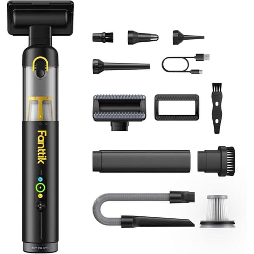 Cordless Car Vacuum: Fanttik Slim V10 APEX 4-in-1 Portable – Front View