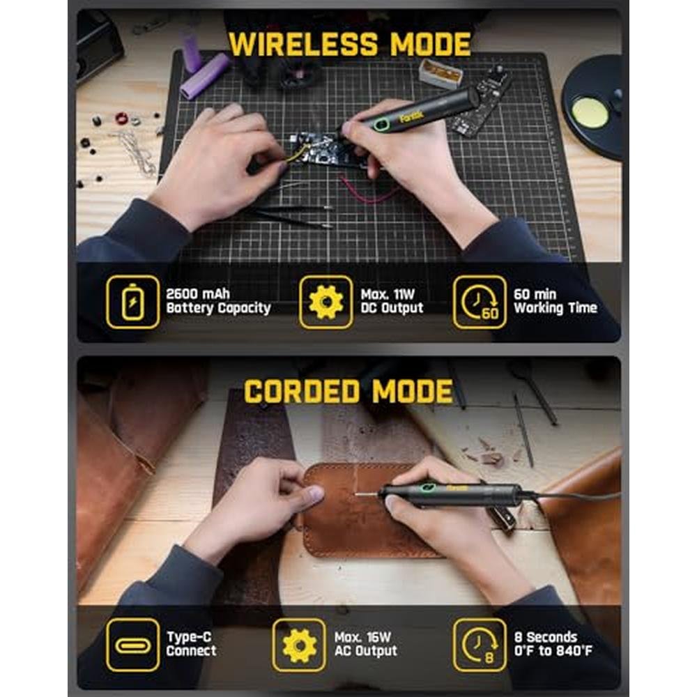 Soldering Iron Kit: Fanttik T1 Max & C8 Nano 3.7V Cordless – Close-up Detail