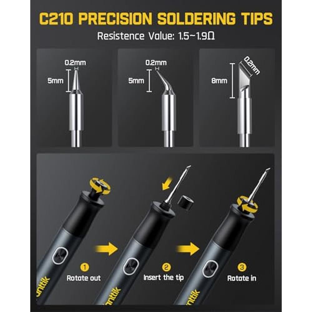 Soldering Iron Kit: Fanttik T1 Max E1 Max 3.7V Mini – In Use