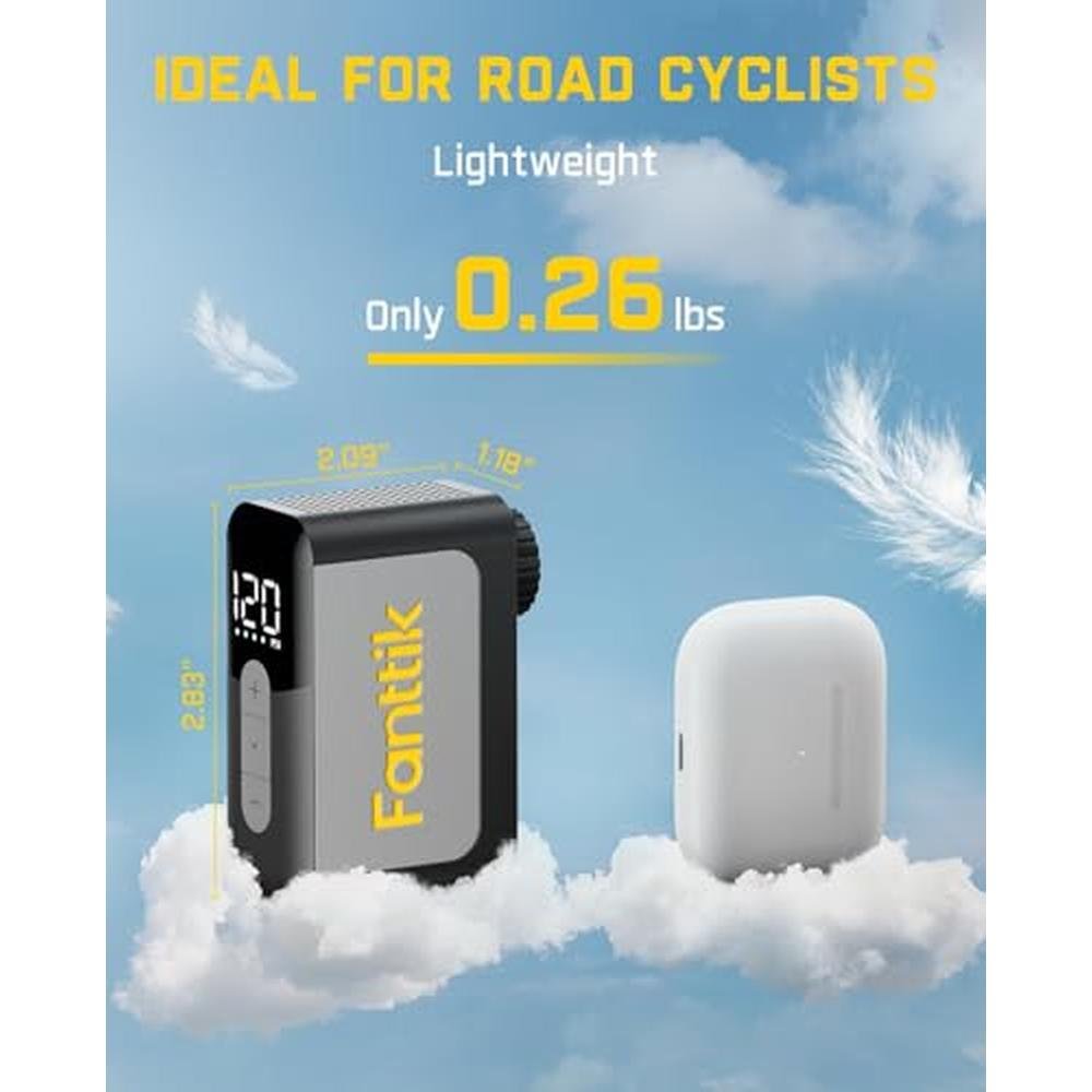 Electric Bike Pump: Fanttik X10 Ace Mini Bike Pump with – Side View