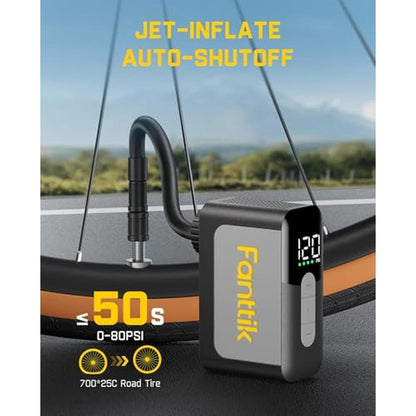 Electric Bike Pump: Fanttik X10 Ace Mini Bike Pump with – Close-up Detail