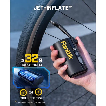 Bike Pump: Fanttik X9 Ace Mini 150PSI Fast Inflate Electric – In Use