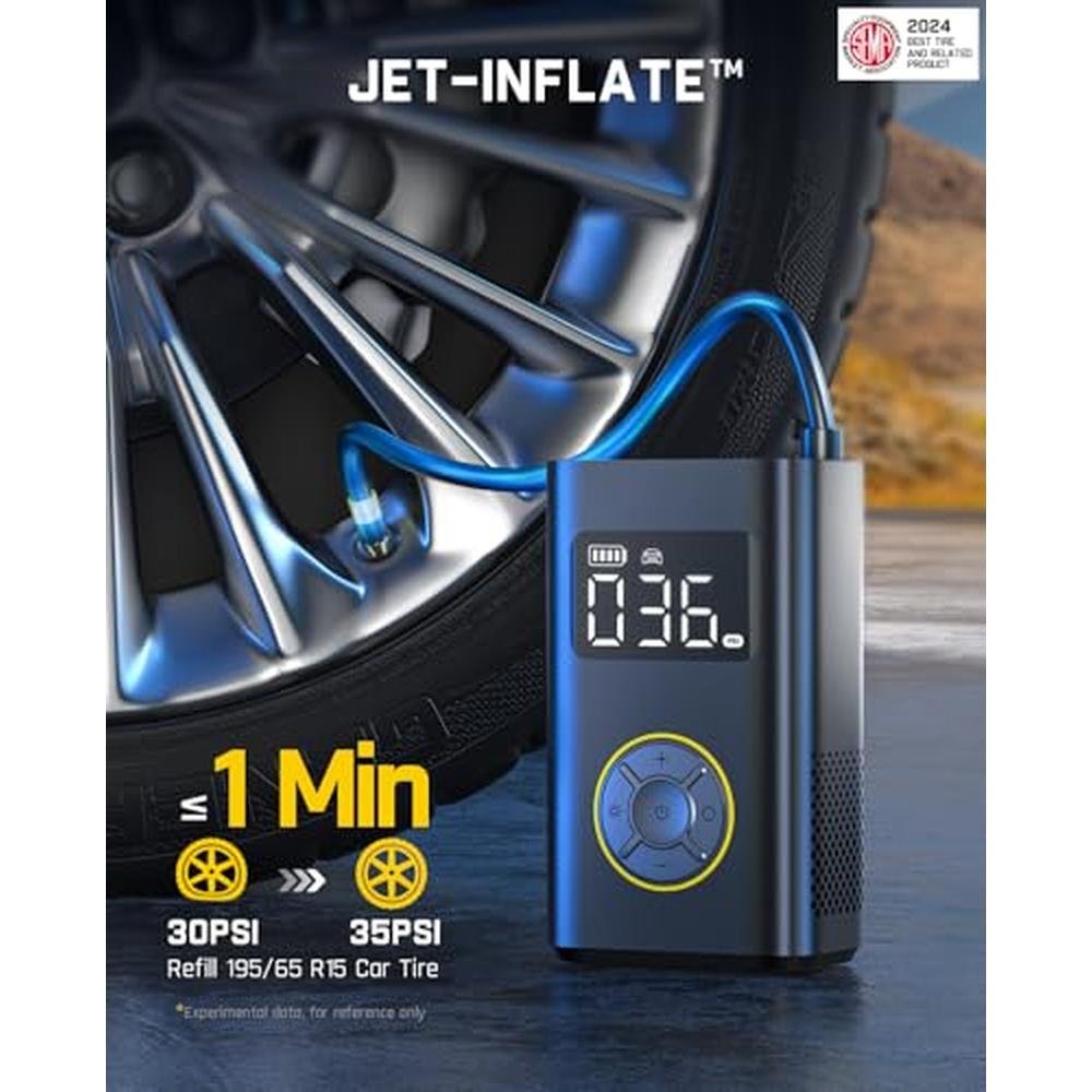 Portable Tire Inflator: Fanttik X9 Pro 150PSI Air Compressor – Side View