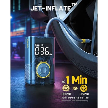 Portable Tire Inflator: Fanttik X9 Pro 150PSI Electric Bike – Side View