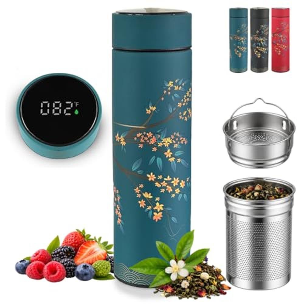 Tea Infuser: Farasi Smart Water Bottle with Fahrenheit – Front View