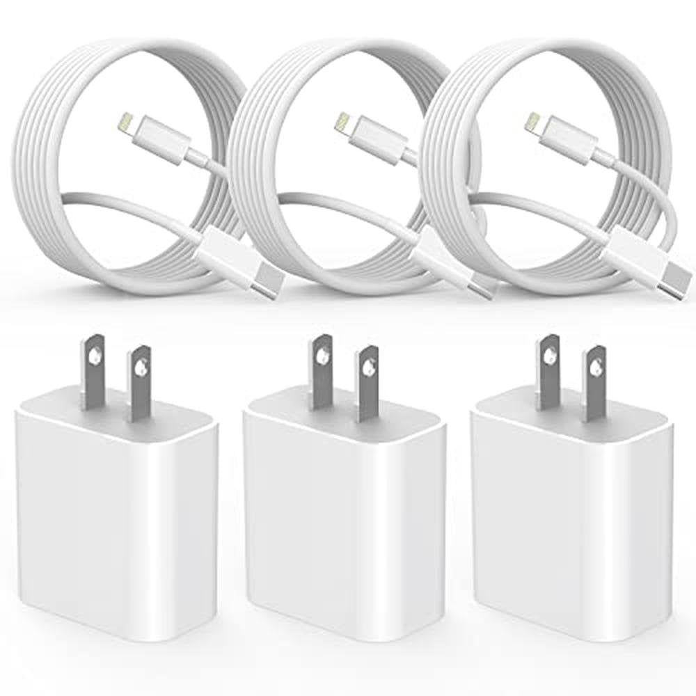 iPhone Charger: 3-Pack Fast Charging Cable Set – Front View