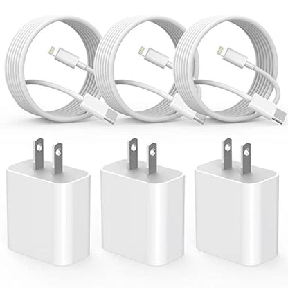 iPhone Charger: 3-Pack Fast Charging Cable Set – Front View